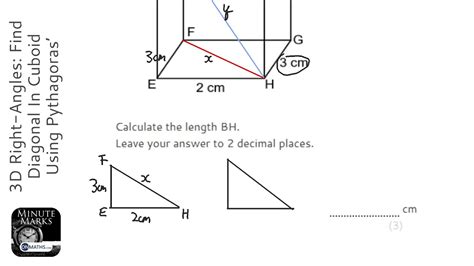 3d Right Angles Find Diagonal In Cuboid Using Pythagoras Theorem