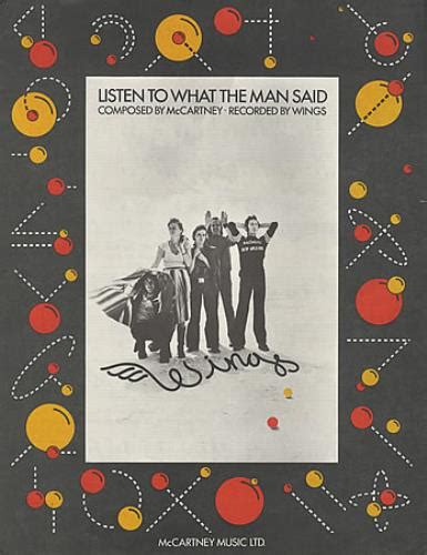 Paul Mccartney And Wings Listen To What The Man Said Uk Sheet Music