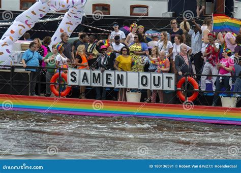 cordaan boat at the gay pride at amsterdam the netherlands 2019 editorial photo image of