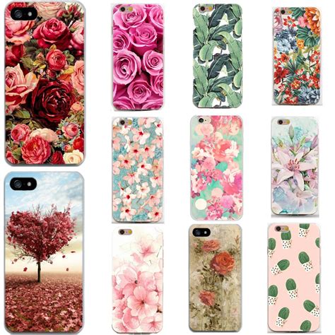 lover for girl cases for apple iphone 4 4s 5 5s se 6 6s 7 plus case silicon floral flower tpu