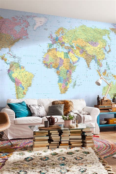 Colorful World Map World Map Mural Map Murals Map Wall Mural Images