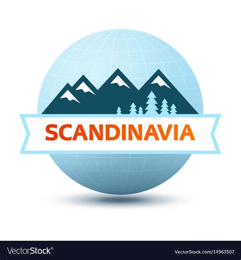 Logo With Scandinavian Landscape Royalty Free Vector Image