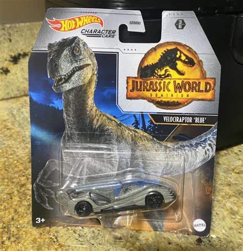 Hot Wheels Jurassic World Dominion Character Cars Velociraptor Blue