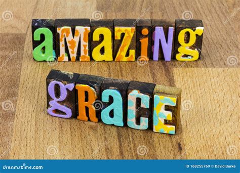 Amazing Grace Christian Religion Faith Grateful Child God Love Stock