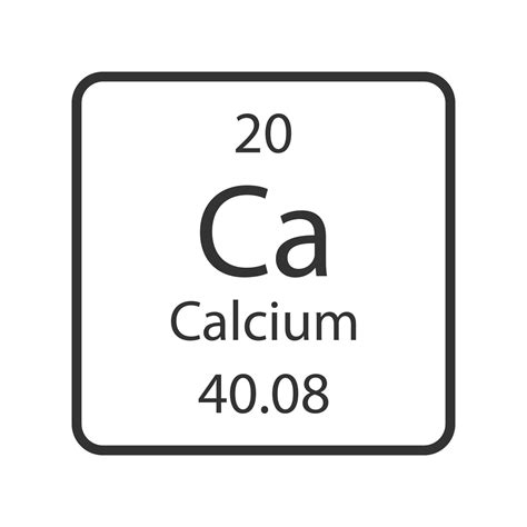 Símbolo De Cálcio Elemento Químico Da Tabela Periódica Ilustração