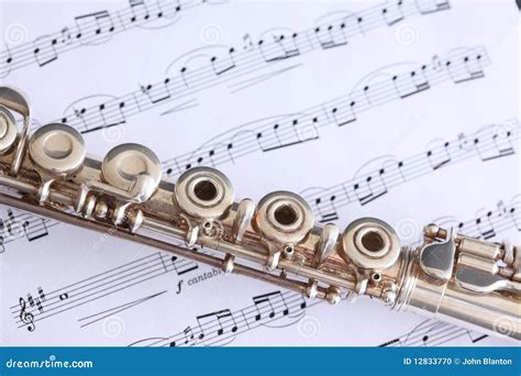 Flute And Sheet Music Stock Photo Image Of Macro Paper 12833770
