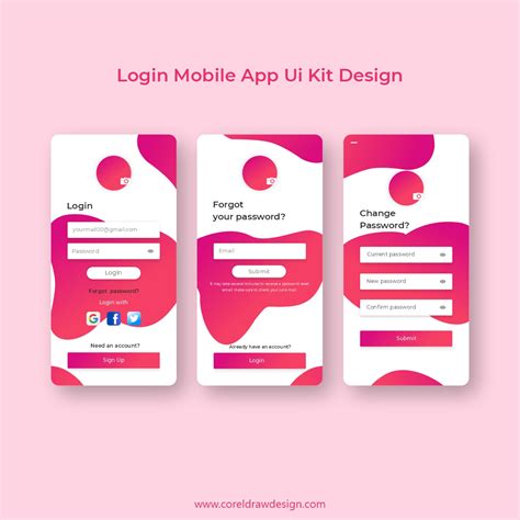Download Login Mobile App Ui Kit Design Coreldraw Design Download