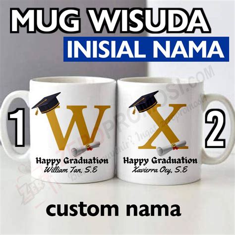 Kado Mug Wisuda Inisial Nama Hadiah Mug Graduation Lazada Indonesia