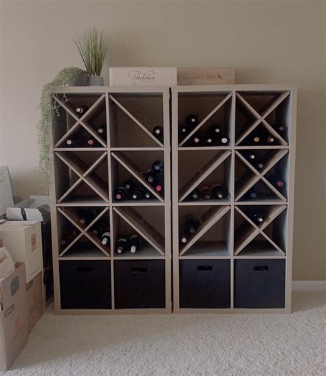 2 X Wine Rack Inserts For Ikea Kallaxexpedit Storage Cube Unit Bottle