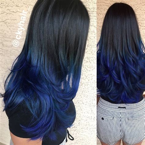 Black To Blue Ombre Nautical Navy Blue Mermaid Hair Black Blue Ombre