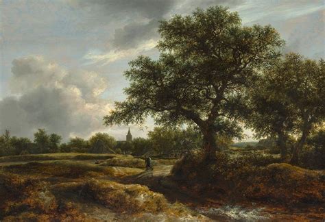 Landscape With A Village In The Distance Painting By Jacob Van Ruisdael