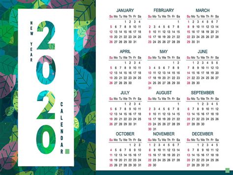 Hd Wallpaper Calendar 2020 Year Numbers Month Leaves Wallpaper