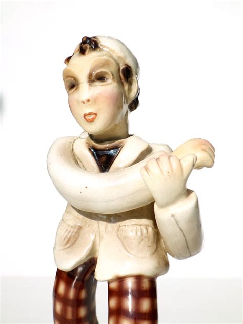 Figurine En Céramique Par Leopold Anzengruber Pour Carraresi And Lucchesi