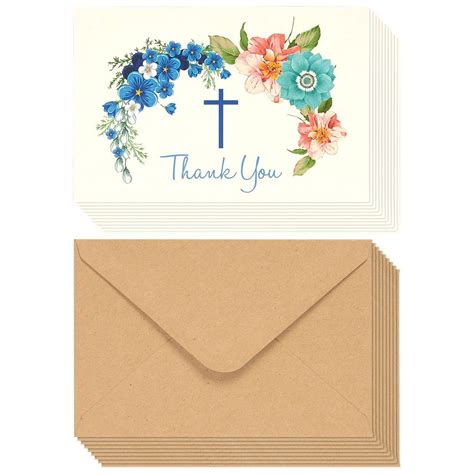 48 Count Thank You Cards With Envelopes Blank Christian