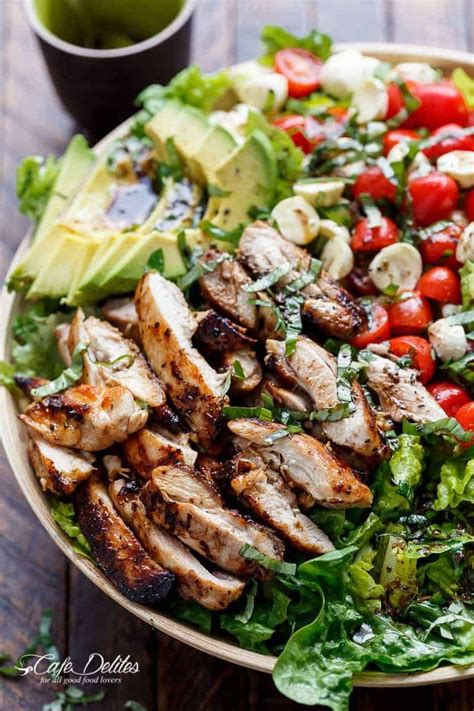With a balsamic dressing that doubles as a marinade! Chicken Avocado Caprese Salad - Cafe Delites in 2020 ...
