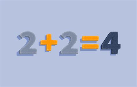 Two Plus Two Equals Four Correct Stylish Numbers Design 1233785 Vector