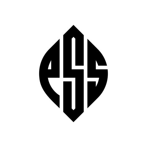 Diseño De Logotipo De Letra Circular Pss Con Forma De Círculo Y Elipse