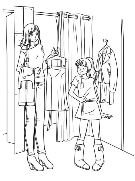 Shopping Coloring Pages
