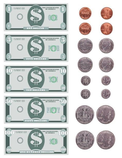 Printable Play Money Kids Learning Activity Printable Play Money