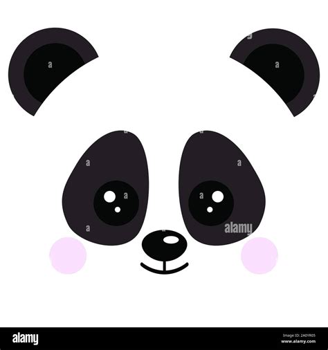Cute Baby Panda Bear Face Logo Vector Illustration Isolated On White
