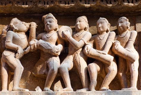 Bas Relief At Famous Hindu Temple In Khajuraho India