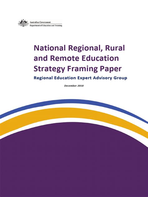 Nationalregionalruralandremoteeducationstrategyframingpaper