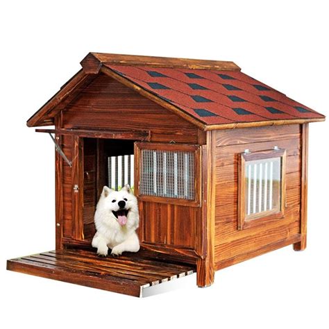 Every dog's bed should have enough blankets or covers to keep warm. JoicyCo Dog House Hardwood Pet Home Rainproof/Sun ...