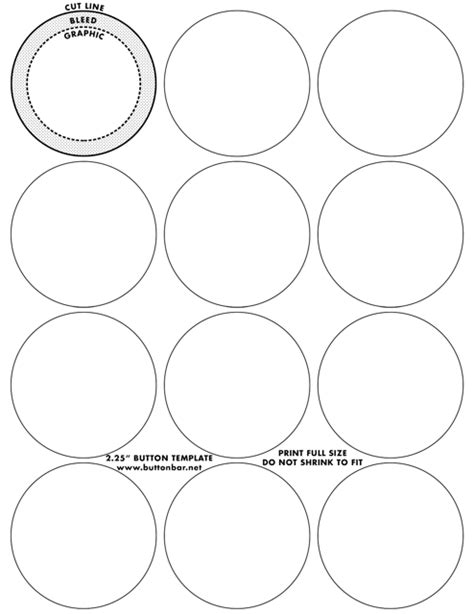 225 Inch Button Templates Download Printable Pdf Templateroller