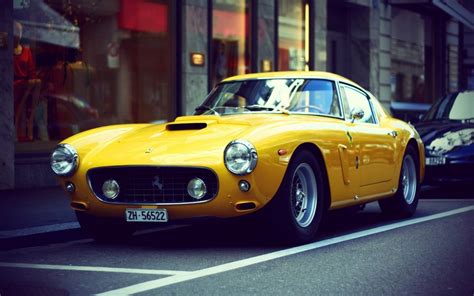 Classic Yellow Ferrari Coupe Ferrari Car Yellow Cars Vintage Hd