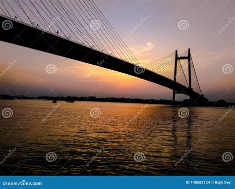 Second Hooghly River Bridge At Dusk Also Known As The Vidyasagar Setu