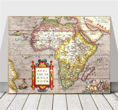 Vintage Map Of Africa Tabula Nova Canvas Art Print Poster 36x24