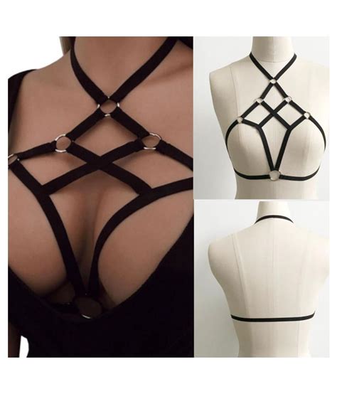 Buy Sexy Women Hollow Out Elastic Cage Bra Bandage Strappy Bustier Harness Crop Top Online At