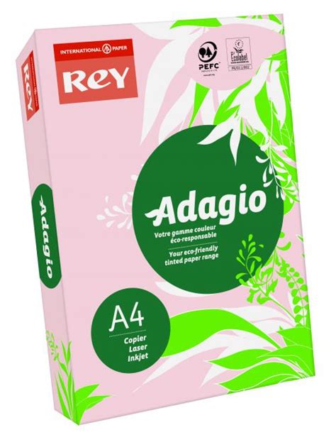 Rey Adagio Paper A4 80gsm Pink Ream 500 Ryada080x428 Plain Paper