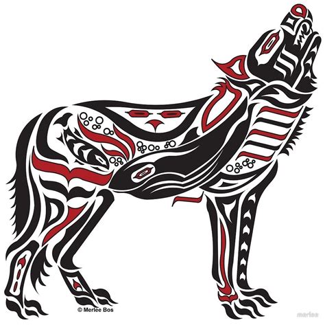 The Melody Original Haida Tlingit Wolf Native American Art Red By