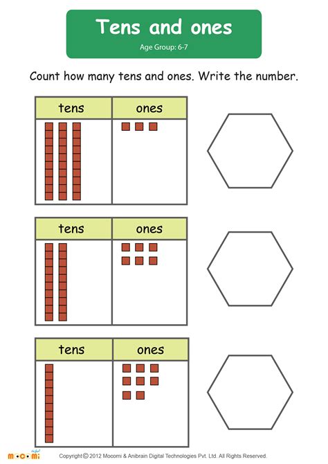 Tens And Ones Math Worksheets For 1st Grade Math Place Value