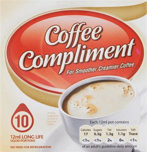 Coffee Compliment 10 X 12ml Long Life Portions Approved Food