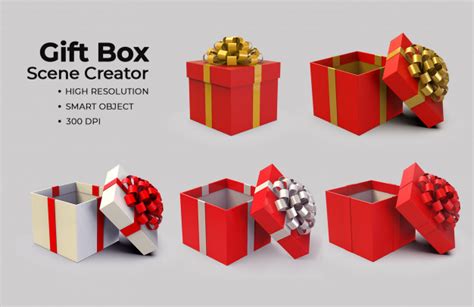 Check spelling or type a new query. Gift box scene creator | Archivo PSD Premium