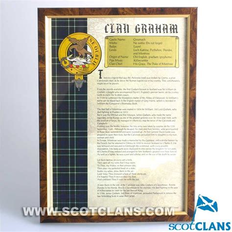 Graham Clan History Print Scottishclansclan