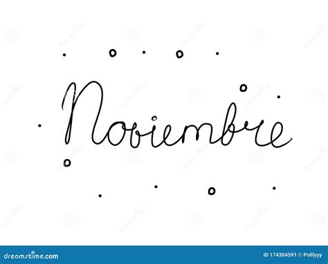 Noviembre Phrase Handwritten With A Calligraphy Brush November In