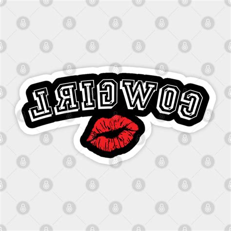 Reverse Cowgirl Text With Red Kiss Lips Funny Cowgirl Sticker Teepublic Uk