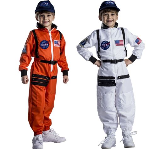 Astronaut Costume For Kids Nasa Orangewhite Space Suit By Dress Up