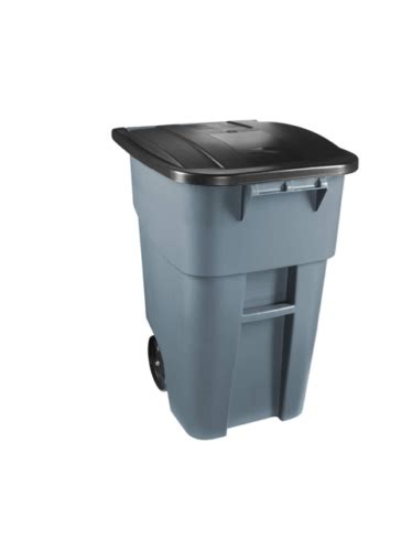 Rubbermaid 9w27 Brute 50 Gallon Rollout Trash Can With Lid Gray