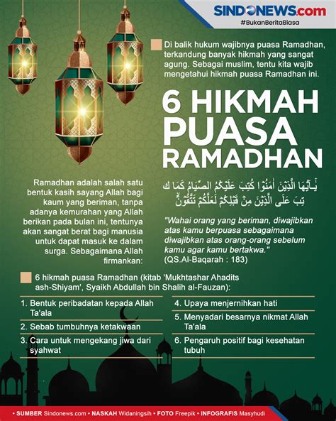 SINDOgrafis: 6 Hikmah Puasa Ramadhan yang Penting Diketahui Umat Islam
