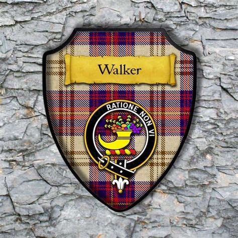 Walker Shield Plaque With Scottish Clan Coat Of Arms Badge On Etsy
