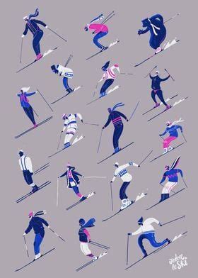 J Adore Le Ski Poster By Mark Harrison Displate Ski Posters