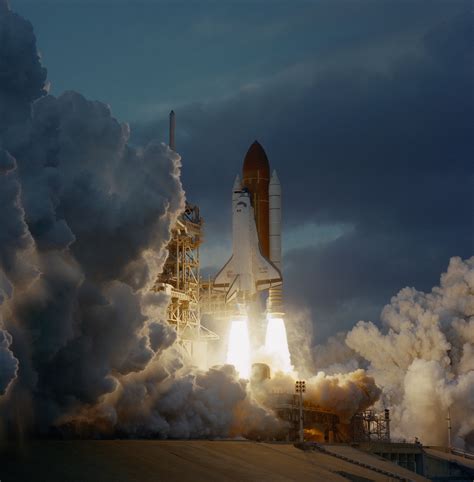 With Five Astronauts Aboard The Space Shuttle Atlantis Lifts Off From