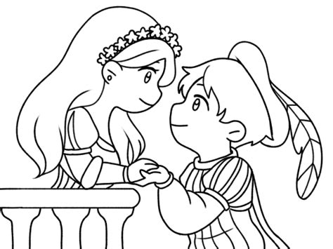 Romeo And Juliet Character Drawings Sketch Coloring Page