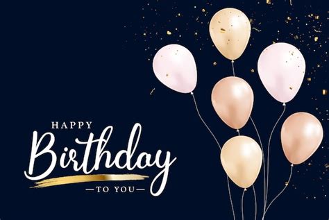 Premium Vector Realistic 3d Balloon Happy Birthday Greeting