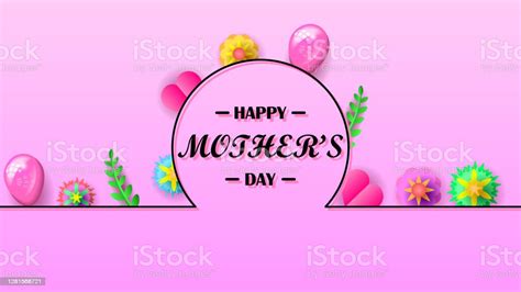 Happy Mothers Day Paper Cut Card Creative Flower Background Holiday