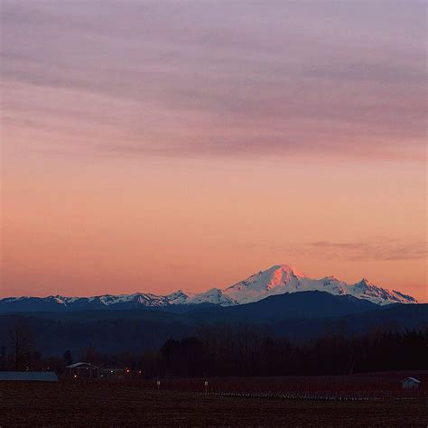 Mount Baker Sunset Abbotsford British Columbia Fraser Valley